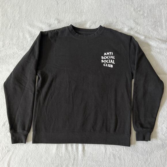 Anti Social Social Club Sweater Mens Small Floral Crew Neck Emo Skater Grunge - Picture 3 of 5